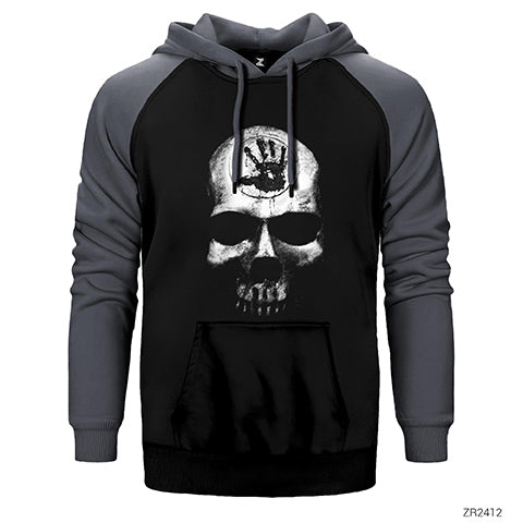 Skyrim Dark Brotherhood Çift Renk Reglan Kol Sweatshirt / Hoodie