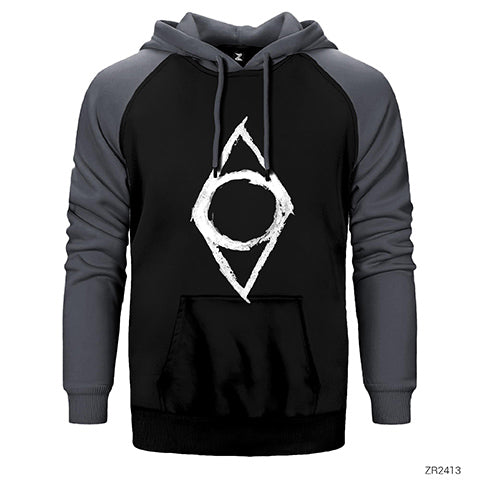 Skyrim Shadowmark Çift Renk Reglan Kol Sweatshirt / Hoodie