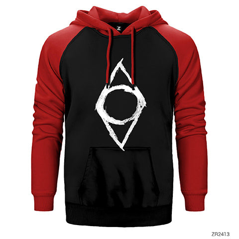 Skyrim Shadowmark Çift Renk Reglan Kol Sweatshirt / Hoodie