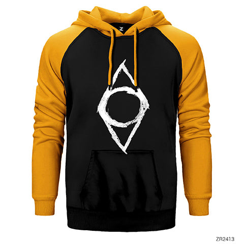 Skyrim Shadowmark Çift Renk Reglan Kol Sweatshirt / Hoodie