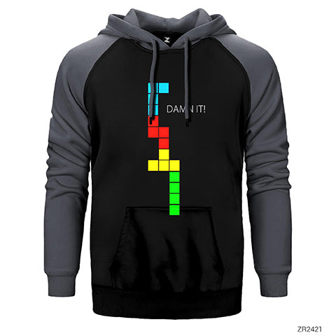 Tetris Damn It Çift Renk Reglan Kol Sweatshirt / Hoodie