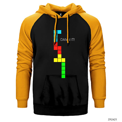 Tetris Damn It Çift Renk Reglan Kol Sweatshirt / Hoodie