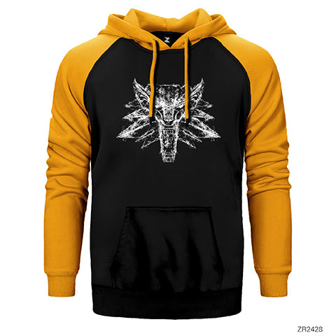 The Witcher Smoke Wolf Çift Renk Reglan Kol Sweatshirt / Hoodie