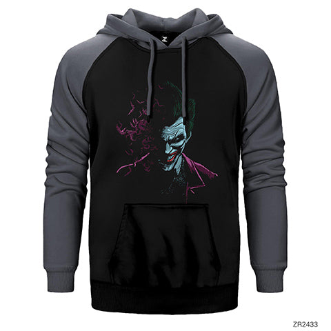 Joker with Bats Çift Renk Reglan Kol Sweatshirt / Hoodie