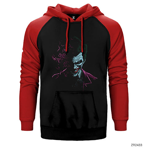 Joker with Bats Çift Renk Reglan Kol Sweatshirt / Hoodie