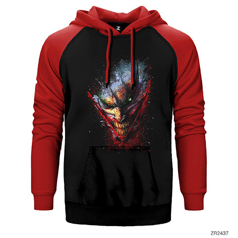 Joker Splash Çift Renk Reglan Kol Sweatshirt / Hoodie