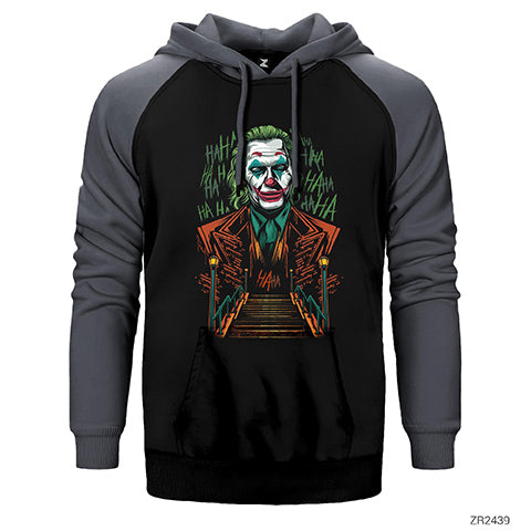 Joker Hahaha Çift Renk Reglan Kol Sweatshirt / Hoodie