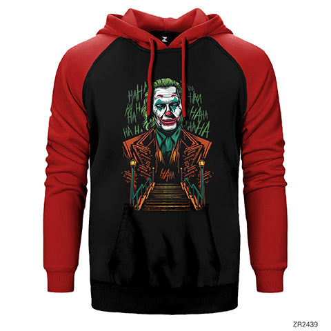 Joker Hahaha Çift Renk Reglan Kol Sweatshirt / Hoodie
