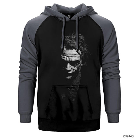 Joker Black and White Çift Renk Reglan Kol Sweatshirt / Hoodie