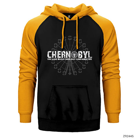 Chernobyl You Have Bigger Problems Çift Renk Reglan Kol Sweatshirt / Hoodie