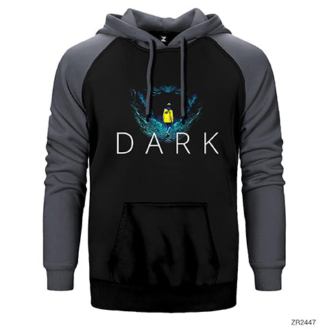 Dark Intro Çift Renk Reglan Kol Sweatshirt / Hoodie