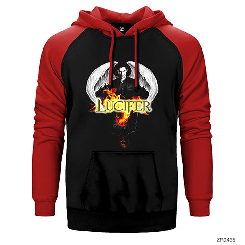 Lucifer Double Face Çift Renk Reglan Kol Sweatshirt / Hoodie