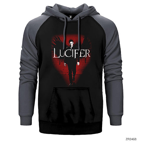 Lucifer Poster Çift Renk Reglan Kol Sweatshirt / Hoodie