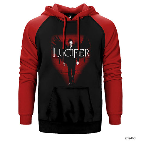 Lucifer Poster Çift Renk Reglan Kol Sweatshirt / Hoodie