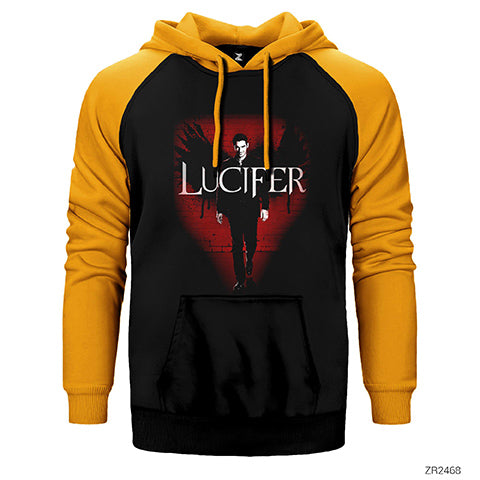 Lucifer Poster Çift Renk Reglan Kol Sweatshirt / Hoodie