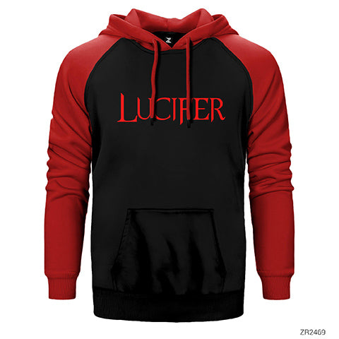İndirimli Lucifer Red Text Kırmızı Renk Reglan Kol Sweatshirt / Hoodie