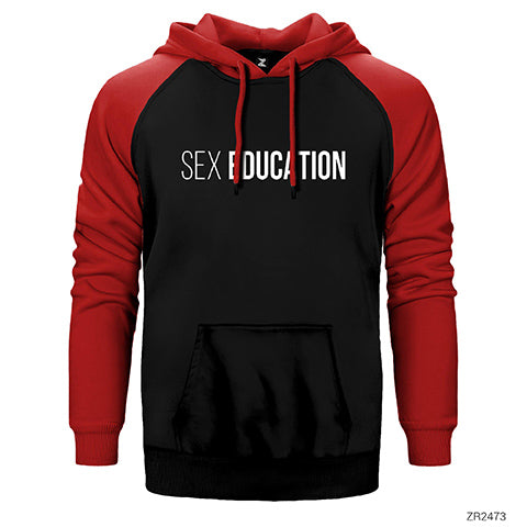 Sex Education Logo Çift Renk Reglan Kol Sweatshirt / Hoodie