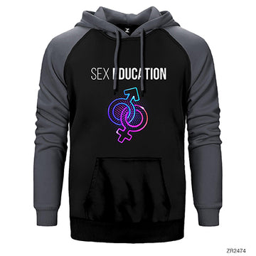 Sex Education Male and Female Çift Renk Reglan Kol Sweatshirt / Hoodie