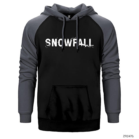 SnowFall Splash Logo Çift Renk Reglan Kol Sweatshirt / Hoodie