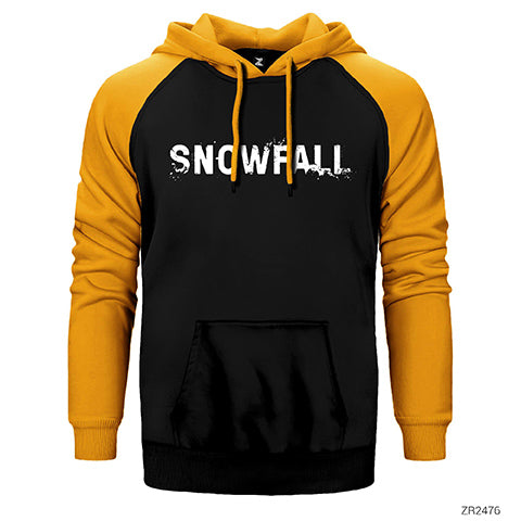SnowFall Splash Logo Çift Renk Reglan Kol Sweatshirt / Hoodie