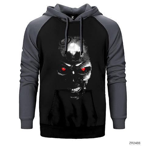 Terminator T800 Çift Renk Reglan Kol Sweatshirt / Hoodie