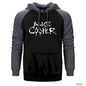 Alice Cooper Logo Çift Renk Reglan Kol Sweatshirt / Hoodie