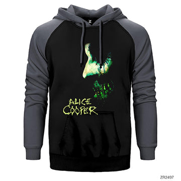 Alice Cooper Zombie Çift Renk Reglan Kol Sweatshirt / Hoodie