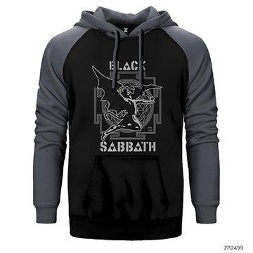 Black Sabbath 13 Angel Çift Renk Reglan Kol Sweatshirt / Hoodie