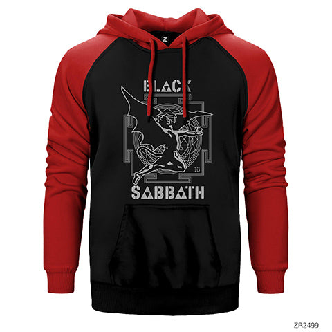 Black Sabbath 13 Angel Çift Renk Reglan Kol Sweatshirt / Hoodie