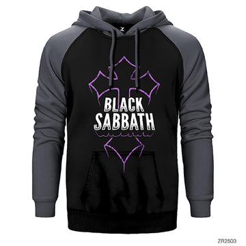 Black Sabbath Cross Çift Renk Reglan Kol Sweatshirt / Hoodie