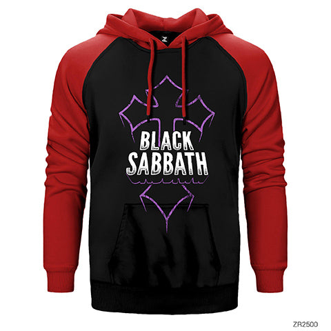 Black Sabbath Cross Çift Renk Reglan Kol Sweatshirt / Hoodie