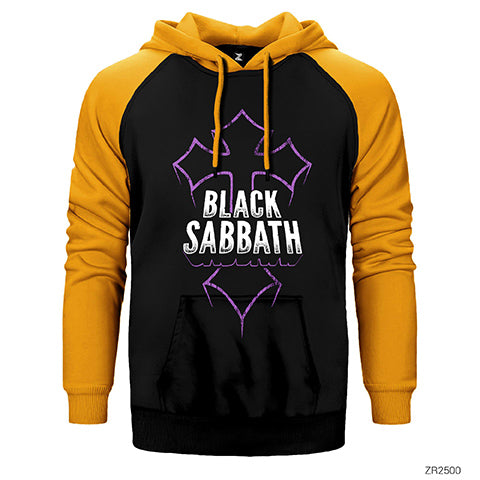 Black Sabbath Cross Çift Renk Reglan Kol Sweatshirt / Hoodie