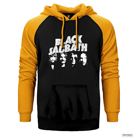 Black Sabbath Group Çift Renk Reglan Kol Sweatshirt / Hoodie