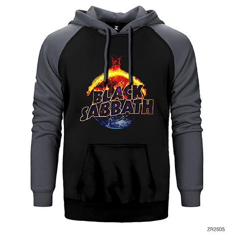 Black Sabbath World Çift Renk Reglan Kol Sweatshirt / Hoodie
