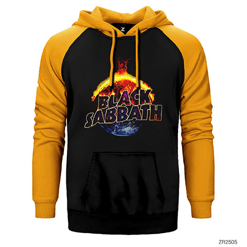 Black Sabbath World Çift Renk Reglan Kol Sweatshirt / Hoodie