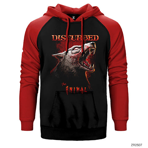 Disturbed Animal Çift Renk Reglan Kol Sweatshirt / Hoodie