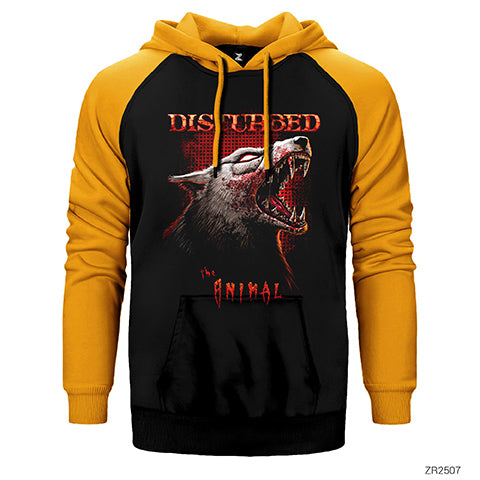 Disturbed Animal Çift Renk Reglan Kol Sweatshirt / Hoodie