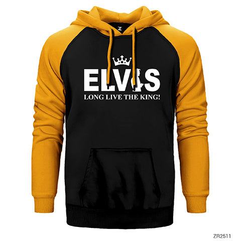 Elvis Long Live The King Çift Renk Reglan Kol Sweatshirt / Hoodie