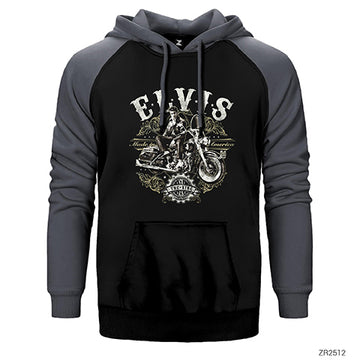 Elvis Made in America Çift Renk Reglan Kol Sweatshirt / Hoodie