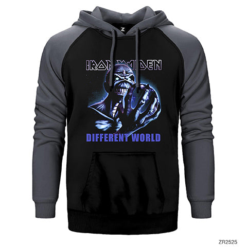 Iron Maiden Different World Çift Renk Reglan Kol Sweatshirt / Hoodie