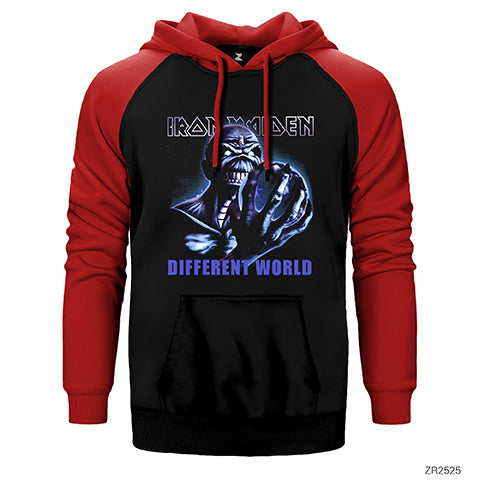 Iron Maiden Different World Çift Renk Reglan Kol Sweatshirt / Hoodie