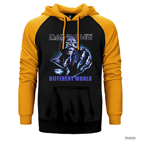 Iron Maiden Different World Çift Renk Reglan Kol Sweatshirt / Hoodie