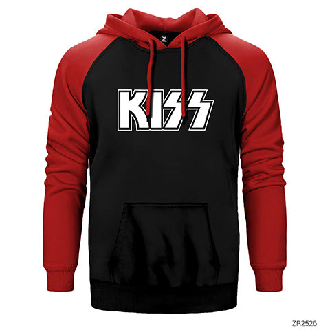 Kiss Çift Renk Reglan Kol Sweatshirt / Hoodie