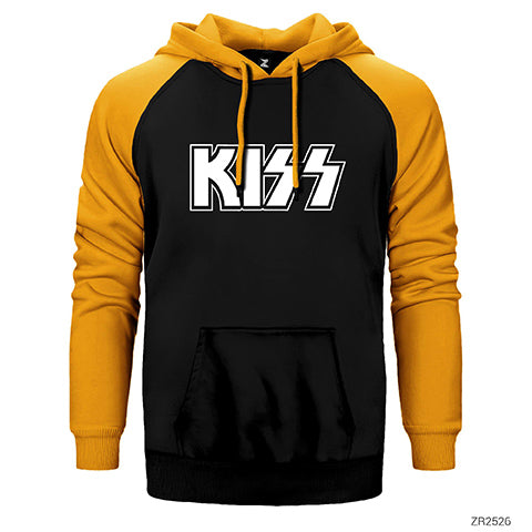 Kiss Çift Renk Reglan Kol Sweatshirt / Hoodie