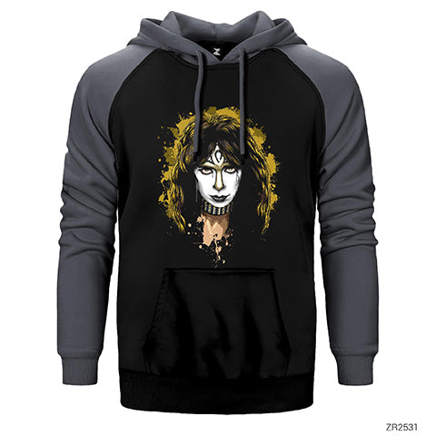 Kiss Vinnie Vincent Çift Renk Reglan Kol Sweatshirt / Hoodie