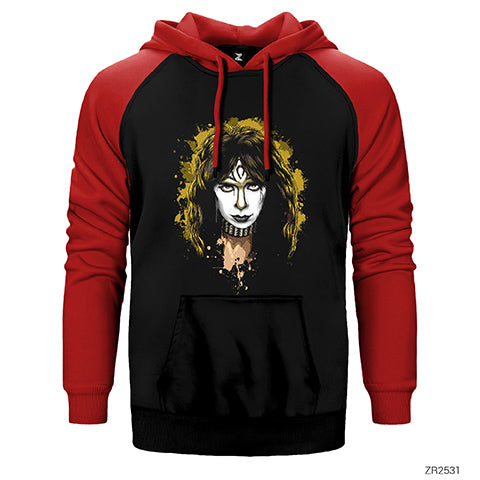 Kiss Vinnie Vincent Çift Renk Reglan Kol Sweatshirt / Hoodie