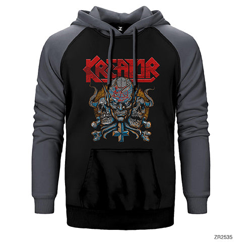 Kreator Devils Çift Renk Reglan Kol Sweatshirt / Hoodie