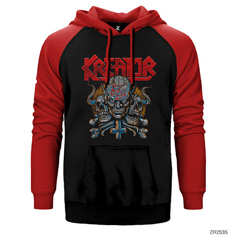 Kreator Devils Çift Renk Reglan Kol Sweatshirt / Hoodie
