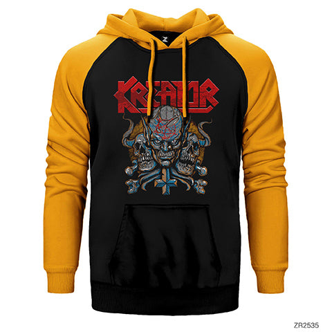 Kreator Devils Çift Renk Reglan Kol Sweatshirt / Hoodie