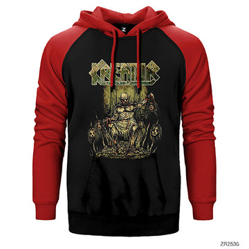 Kreator Heads Çift Renk Reglan Kol Sweatshirt / Hoodie